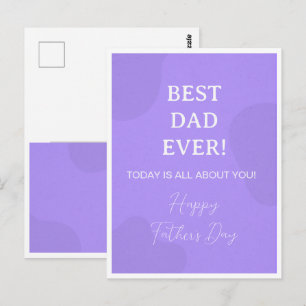 Best Dad Ever - Simple purple Father's Day Postcard