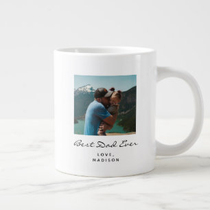 Best Dad Ever Simple Script Photo Gift Large Coffee Mug