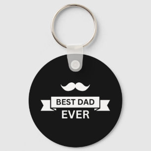 BEST DAD EVER Simple Typo with Moustache Key Ring