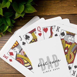 Best Dad Ever Since 20XX Modern Simple Preppy Playing Cards