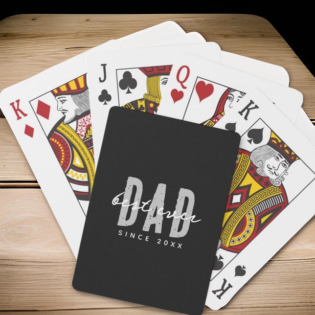 Best Dad Ever Since 20XX Modern Simple Preppy Playing Cards (Creator Uploaded)