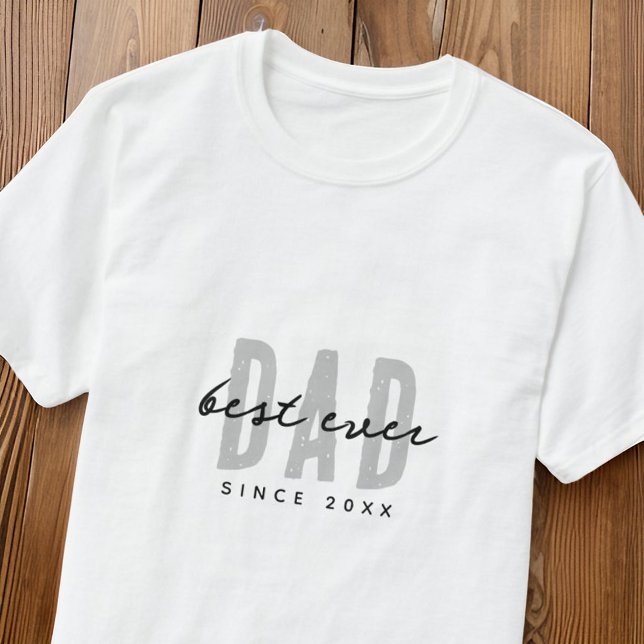 Best Dad Ever Since 20XX Modern Simple Preppy T-Shirt (Creator Uploaded)