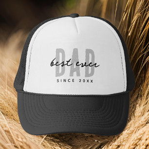 Best Dad Ever Since 20XX Modern Simple Preppy Trucker Hat