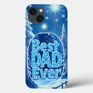 Best Dad Ever Snowy Forest iPhone Case