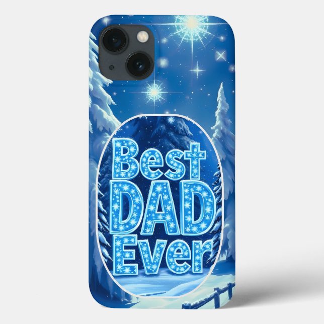 Best Dad Ever Snowy Forest iPhone Case (Back)