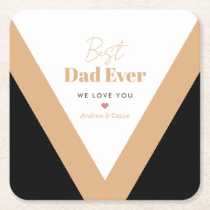 Best dad ever square paper coaster