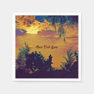 Best Dad Ever Sunrise Scenery Abstract Art Cute Napkin