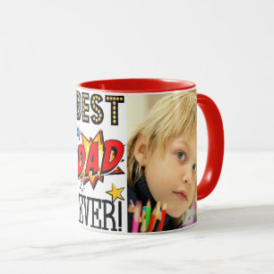 Best Dad Ever Superhero Custom Photo Mug