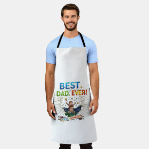 Best Dad Ever Superhero Father's Day Illustration Apron