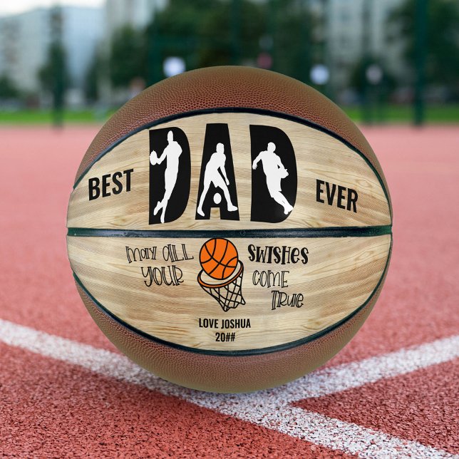 Best Dad Ever Swishes Come True Personalised Basketball (Creator Uploaded)