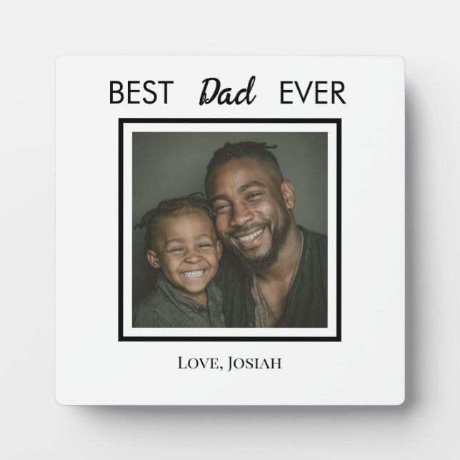 Best Dad Ever Tabletop Plaque with Easel (Front)