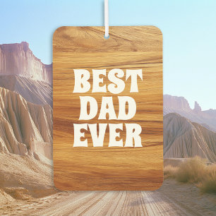 Best Dad Ever Teak Wood Photo Car Air Freshener