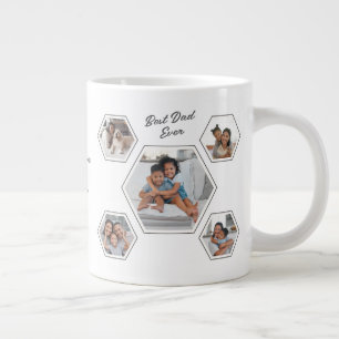 Best Dad Ever Ten‑Photo Personalised Names Custom  Large Coffee Mug