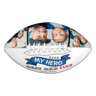 Best Dad Ever Topography Blue Banner Photo Collage American Football