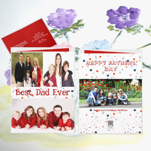 Best Dad Ever Topography Photo Collage Fathers Day Card