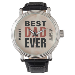 Best Dad Ever Trendy Watercolor Father`s Day  Watch