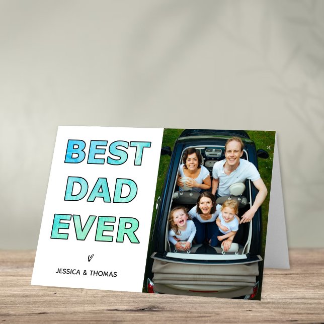 Best Dad Ever | Trendy Watercolor Father's Day Card (Creator Uploaded)