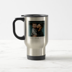 Best Dad Ever Two Photo Personalized   Travel Mug