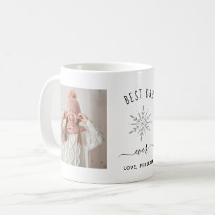 Best Dad Ever Two Photos and Silver Snowflake Coffee Mug