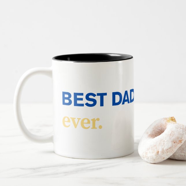 Best Dad Ever Two-Tone Coffee Mug (With Donut)