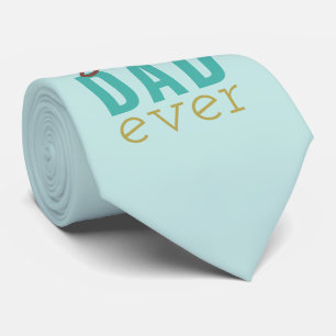 Best Dad ever Typography Design Light Blue Tie