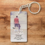Best Dad Ever Typography Father`s Day Full Photo Key Ring<br><div class="desc">Best Dad Ever Typography Father`s Day Full Photo keychain. The design has modern typography in black and white colours. Personalise with your names and add your photo. Great gift for a dad or a grandpa for Father`s Day,  birthday or Christmas.</div>
