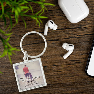 Best Dad Ever Typography Father`s Day Full Photo Key Ring