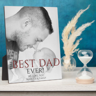 Best Dad Ever Typography Full Photo Plaque