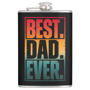 BEST DAD EVER TYPOGRAPHY   HIP FLASK