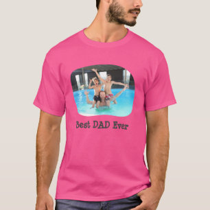 Best DAD Ever upload your horizontal family photo T-Shirt