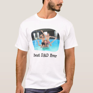 Best DAD Ever upload your horizontal family photo T-Shirt