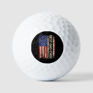Best Dad Ever US American Flag Gifts for Father's Golf Balls