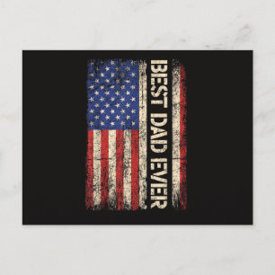 Best Dad Ever US American Flag Gifts for Father's Holiday Postcard