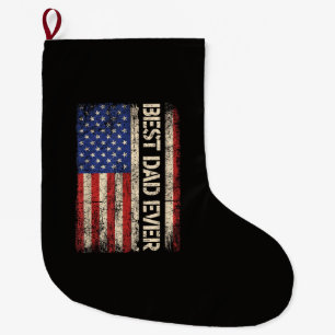 Best Dad Ever US American Flag Gifts for Father's Large Christmas Stocking