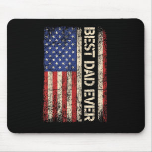 Best Dad Ever US American Flag Gifts for Father's Mouse Mat