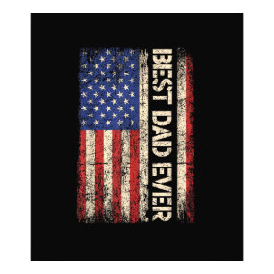Best Dad Ever US American Flag Gifts for Father's Photo Print