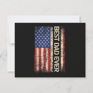 Best Dad Ever US American Flag Gifts for Father's Thank You Card