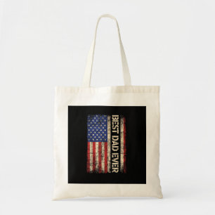 Best Dad Ever US American Flag Gifts for Father's Tote Bag