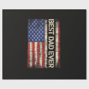 Best Dad Ever US American Flag Gifts for Father's Wrapping Paper