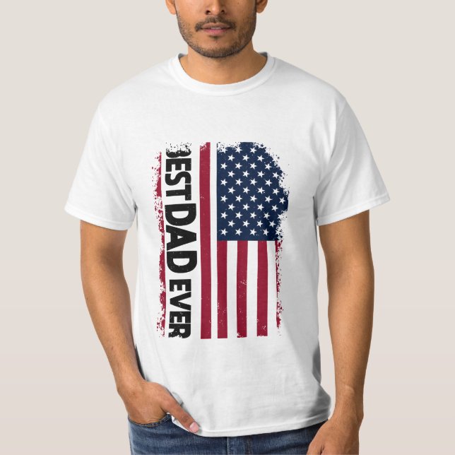 Best Dad Ever Us Flag Fathers Day, Ever Cool Mens T-Shirt (Front)
