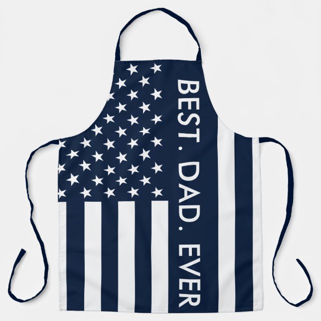 Best Dad Ever USA Flag Apron (Front)