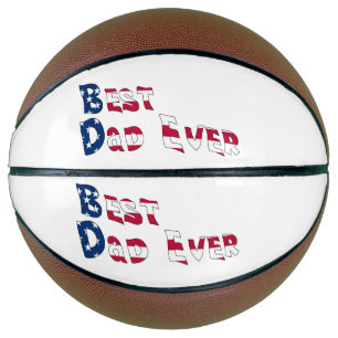 Best Dad Ever USA Flag Basketball