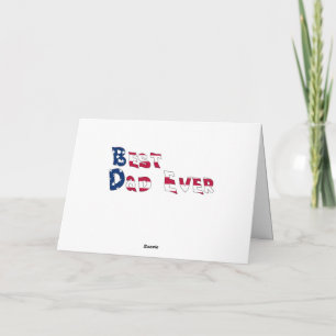 Best Dad Ever USA Flag Card