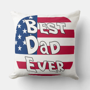 Best Dad Ever USA Flag Cushion