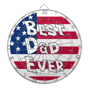 Best Dad Ever USA Flag Dartboard