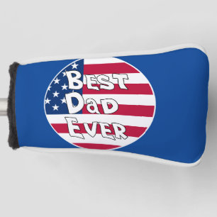 Best Dad Ever USA Flag Golf Head Cover
