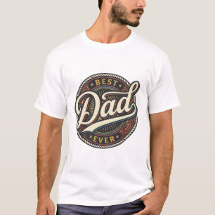 Best Dad Ever Vintage Badge T-Shirt Design_1
