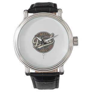 Best Dad Ever Vintage Badge T-Shirt Design_1 Watch