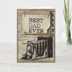 Best Dad Ever Vintage Camera Father's Day Card