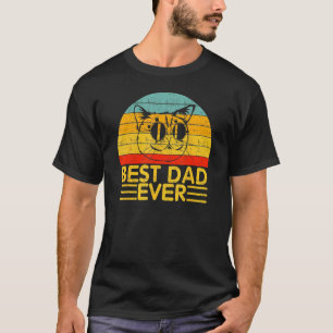 Best Dad Ever Vintage Cat Dad Cat Da Father Day T-Shirt